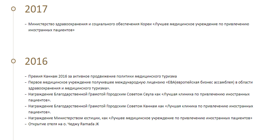 награды зарубежных клиник